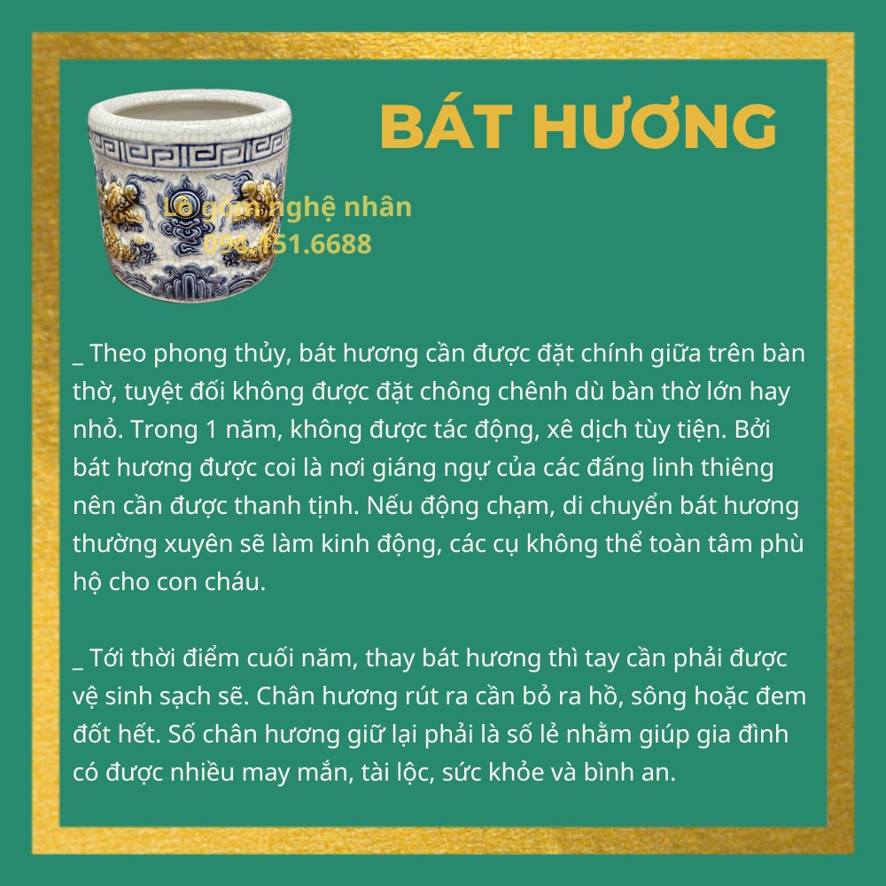 Bát Hương đồ thờ cúng - bộ thờ cúng đồ thờ Đắp Nổi Hoạ tiết Sen - Rồng  - Lư hương bộ đồ cúng Bát