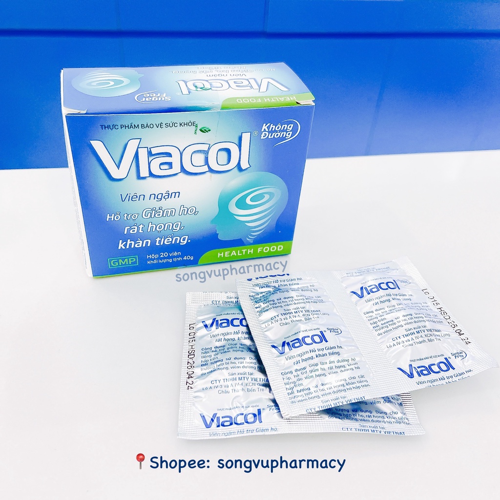 Kẹo ngậm không đường Viacol giảm ho, đau rát họng