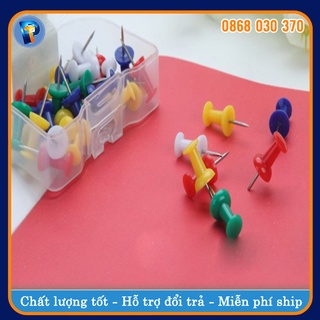 Đinh ghim mũi nhựa nhiều màu - đinh ghim bảng