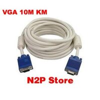Dây cáp VGA Lõi Đồng  10m hàng chuẩn 3+4 chất lượng cao-cáp 2 đầu VGA đực xịn tốt chống nhiễu