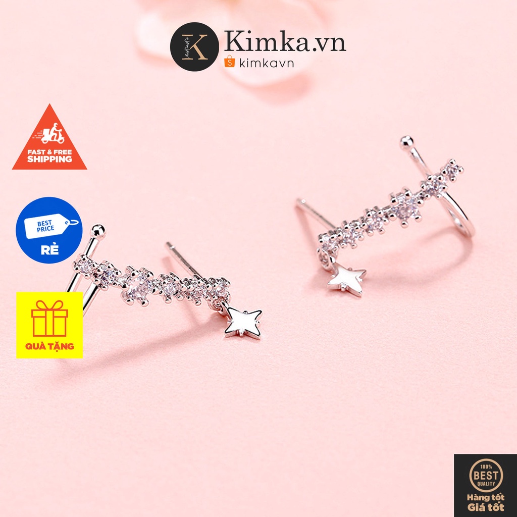 (0180) Khuyên Kèm Kẹp Vành Tai Nhỏ Đính Đá Lấp Lánh Phong Cách Hàn Quốc