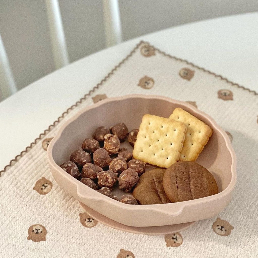 Đĩa ăn dặm silicon vỏ sò, có đế hít chống đổ TGM Hàn Quốc