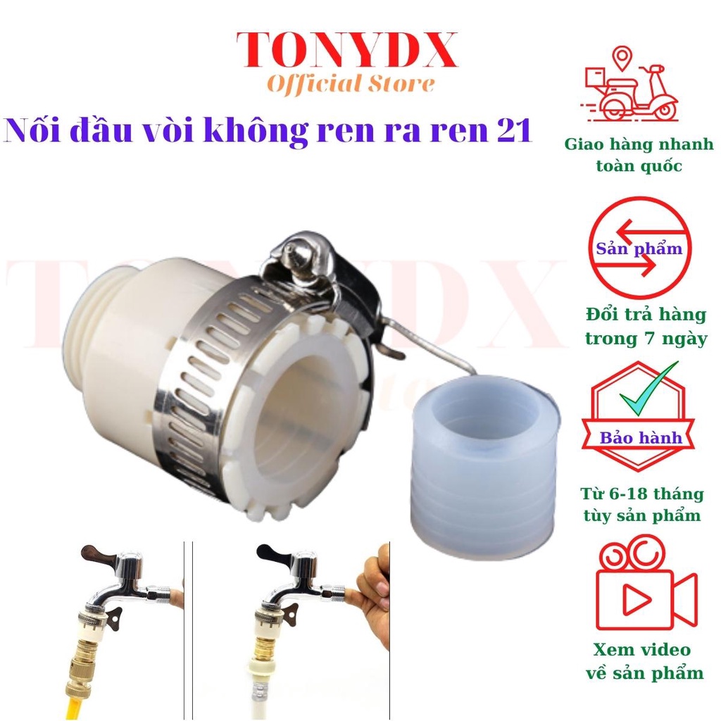 Cút nối nhanh đầu vòi cấp nước cho hệ thống tưới, vòi phun, dây ống dẫn phi 16, ren trong 21, 27 Tonydx store