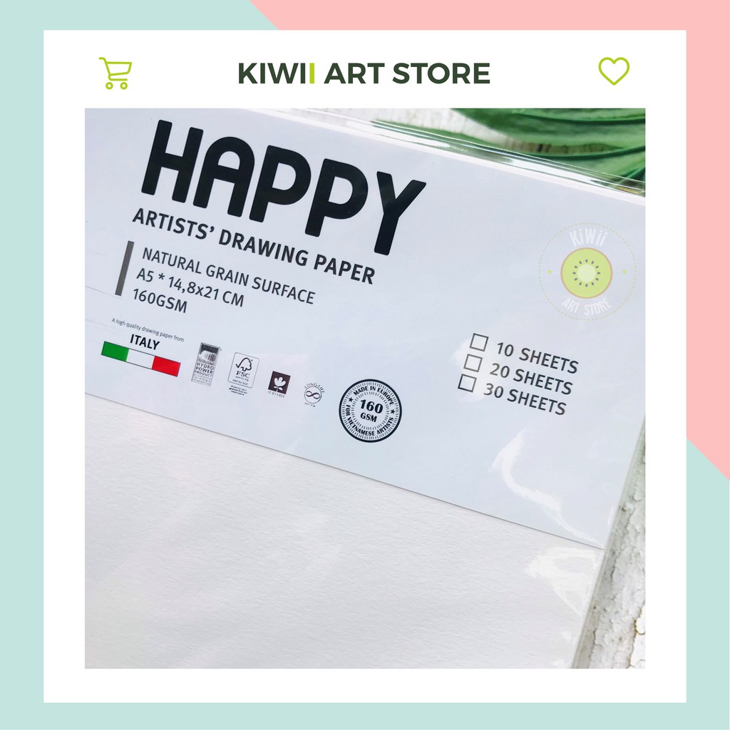 Giấy vẽ chì Happy A4/A5 160gsm