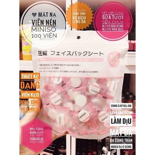 Mặt nạ viên nén Miniso Nhật Bản 100 viên