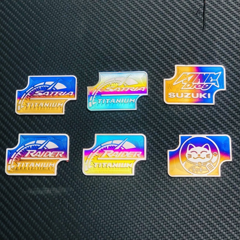 Tem Ốp Nắp Dầu Ttitan Raider,Satria Với 2 màu điện phân và khò