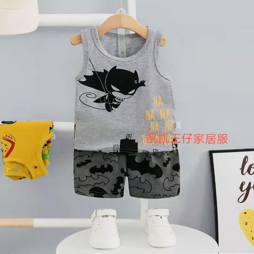 Đồ bộ cho bé- Bộ ba lỗ Cotton Xuất Hàn cho bé trai 4-6 tuổi