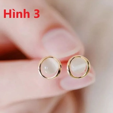 Bông tai tròn đính hạt, phụ kiện thời trang BT014 - Filibrastyle