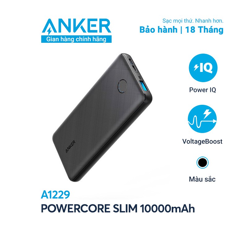 [Mã ELAK045 giảm 5% đơn 999K] Pin sạc dự phòng ANKER PowerCore Slim 10000mAh - A1229