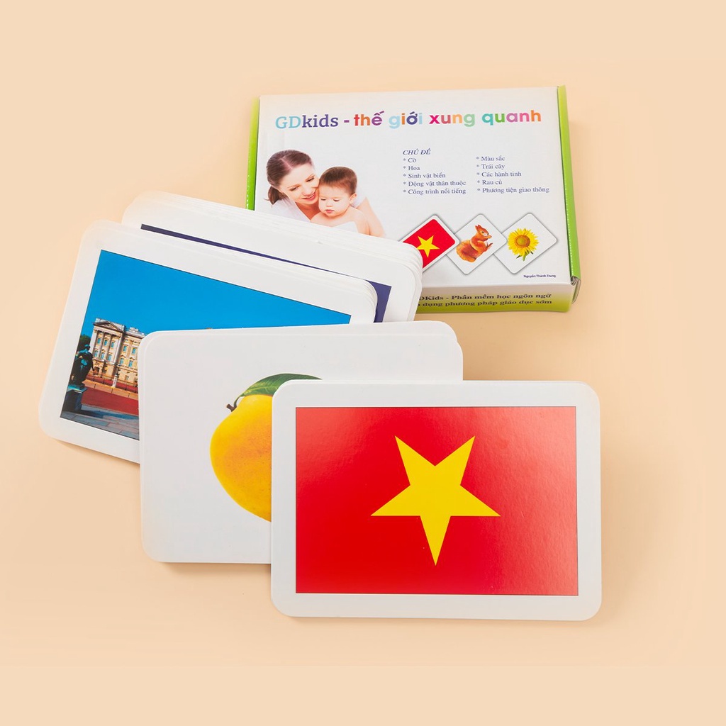 Thẻ flashcard - Thẻ glenn doman thế giới xung quanh bộ 100 thẻ - Flashcard tiếng anh cho bé từ 0 đến 6 tuổi