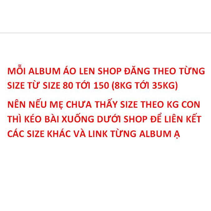 【18-21KG】Áo len cho bé trai, gái hàn quốc si tuyển - SIZE 120