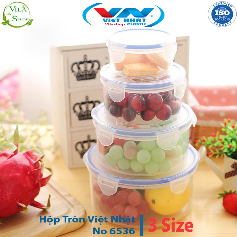 [ 9 Size ] Hộp Đựng Thực Phẩm, Hộp Bảo Quản Đồ Tươi DẠNG TRÒN, Nhựa Cao Cấp Inochi - Việt Nhật, Để Tủ Lạnh Giữ Nhiệt