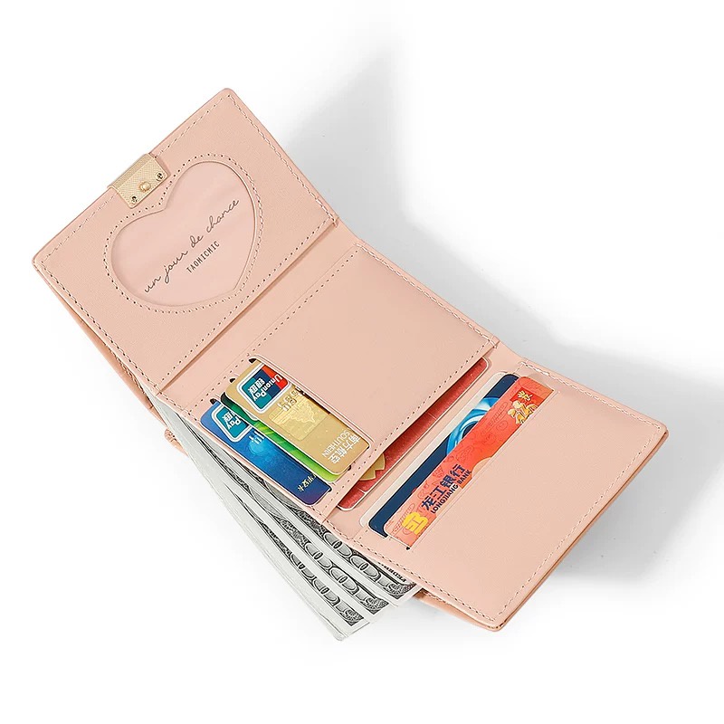 Faya - Ví ngắn ngăn bấm cầm tay da vân V157