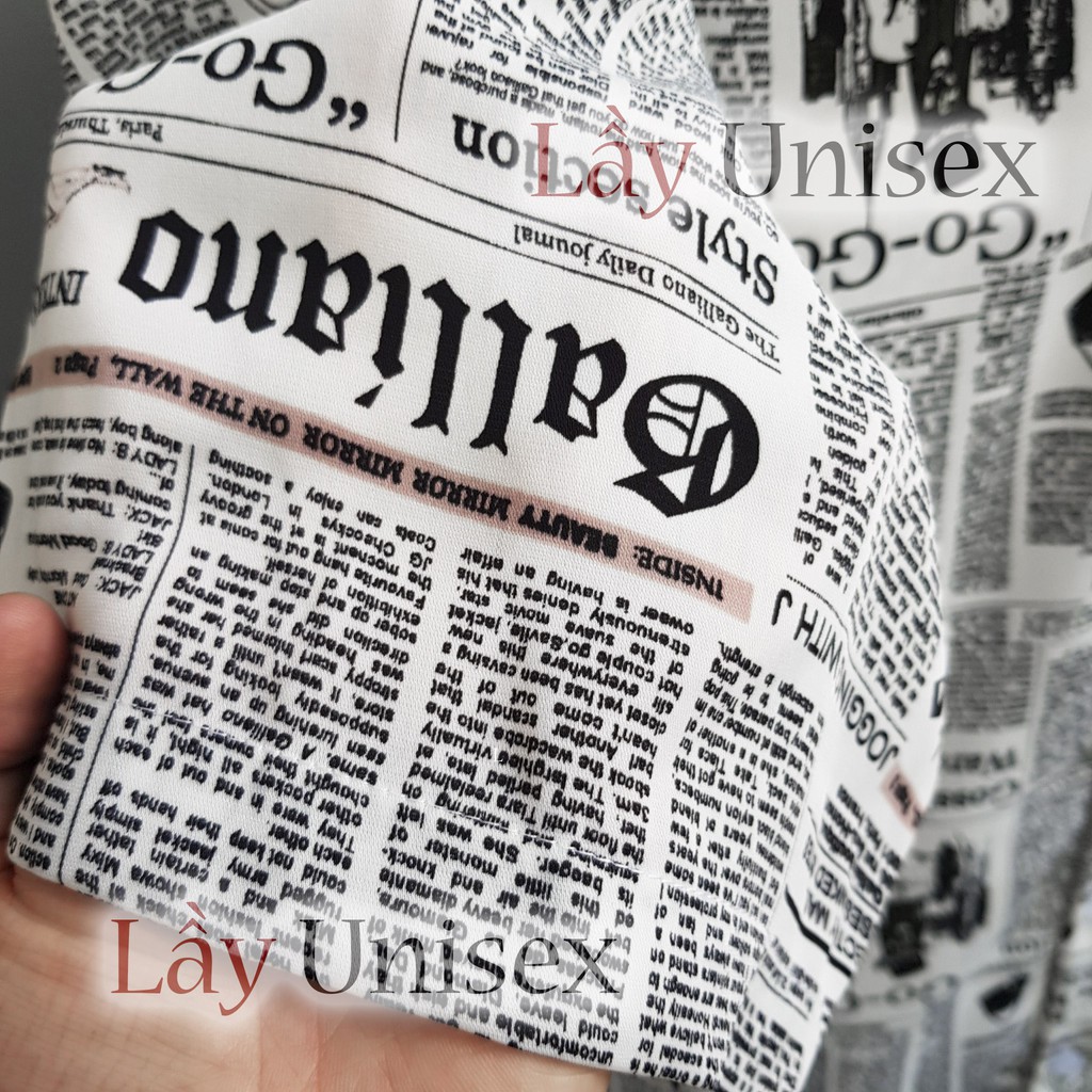 [ẢNH THẬT] Sơ Mi Tờ Báo form Unisex - Đen | BigBuy360 - bigbuy360.vn