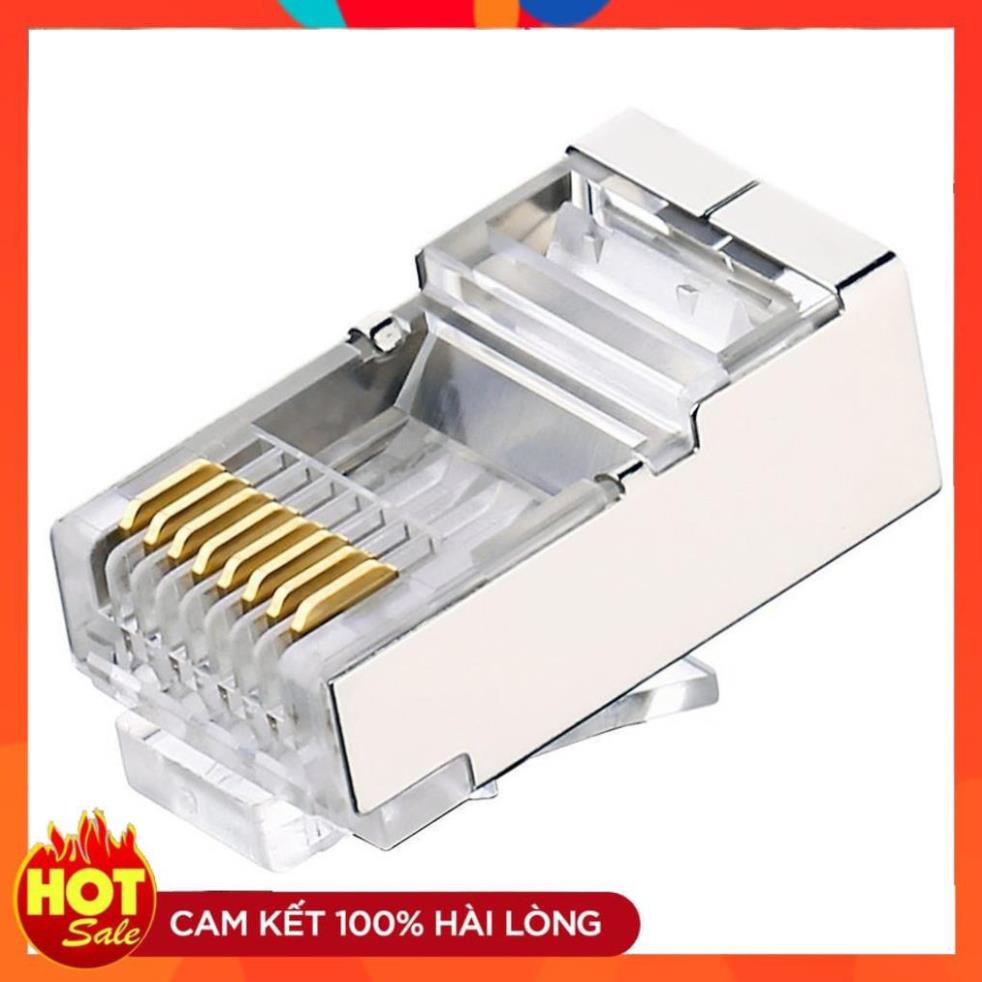 [Chính Hãng] Hộp 10 chiếc Hạt bấm mạng Cat 6 RJ45 Bọc Nhôm Ugreen 020333 - Hàng Chính Hãng