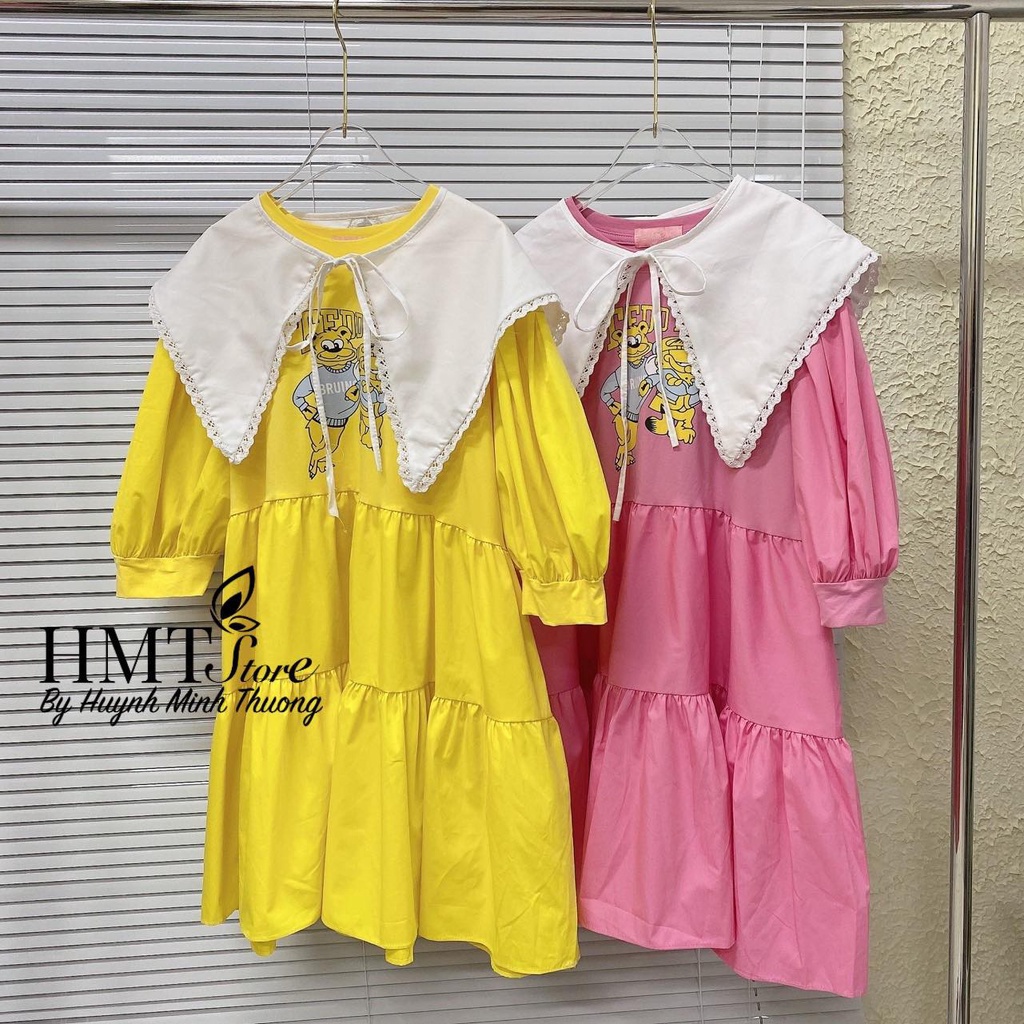 Đầm babydoll kèm cổ trắng viền ren