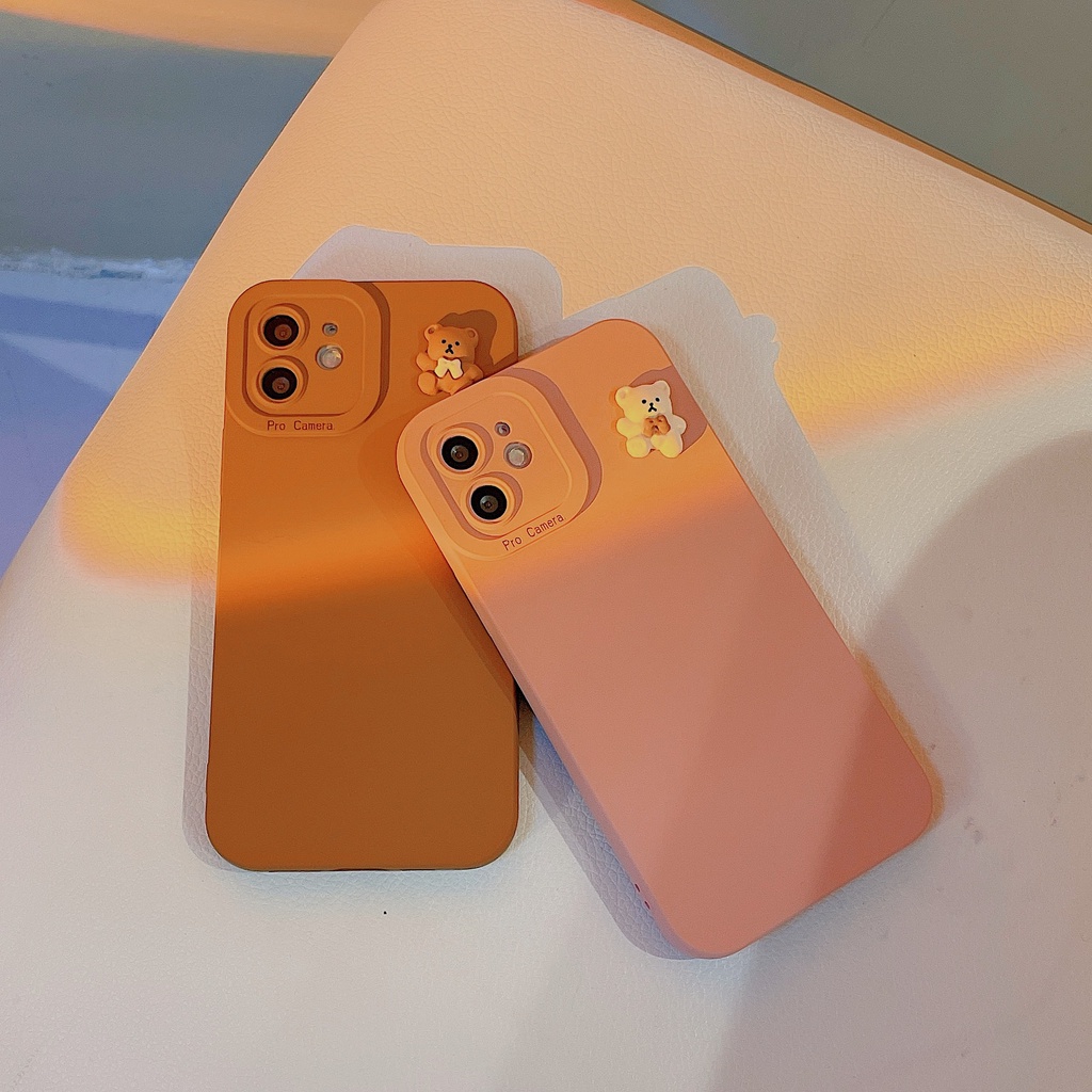 Ốp lưng iphone cạnh vuông bảo vệ camera Brown candy 7plus x xsmax 11 11promax 12 12pro 12promax 13 13pro 13promax DT13