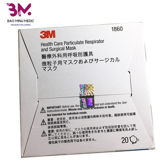 Khẩu trang 3M 1860 N95 (Cam kết chính hãng) (1 hộp)