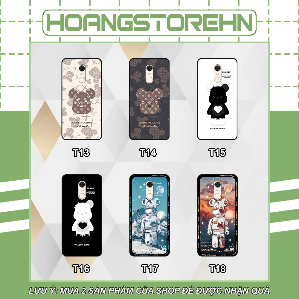 Ốp Xiaomi Redmi Note 4/ Note 4x / Redmi 5 / Redmi 5 Plus in hình họa tiết Mountain, Be@rbrick dễ thương (T13 - T18)