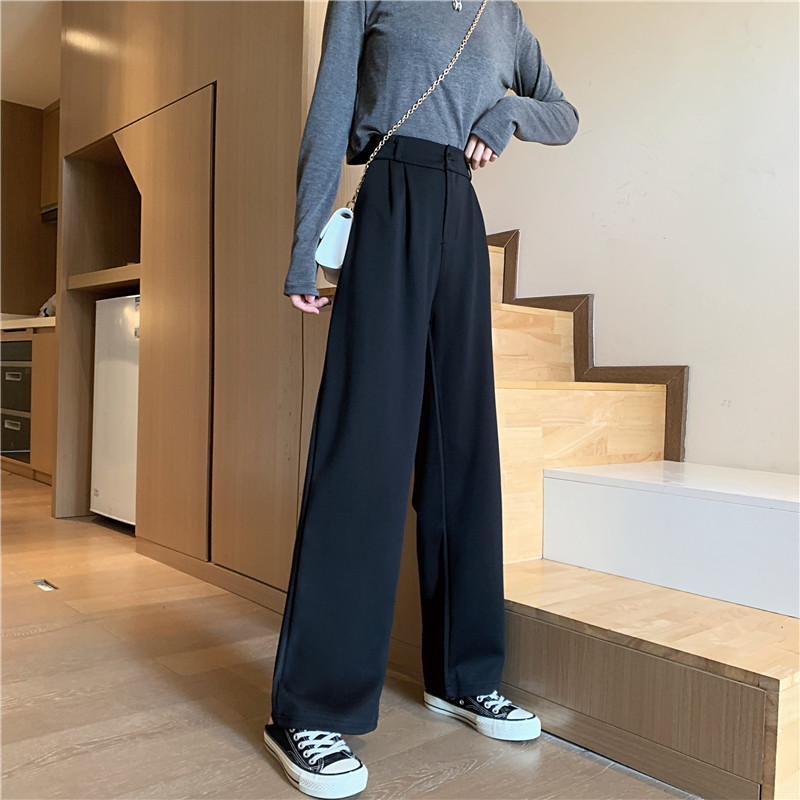 Quần SUXI ống rộng lưng cao thời trang mùa thu cho nữ