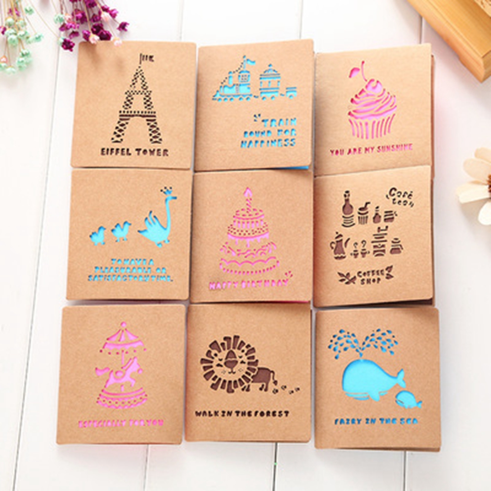 PEWANY Retro Stationery Love Creative Greeting Card Gift Wedding Message Sets Hollowed Birthday Envelope