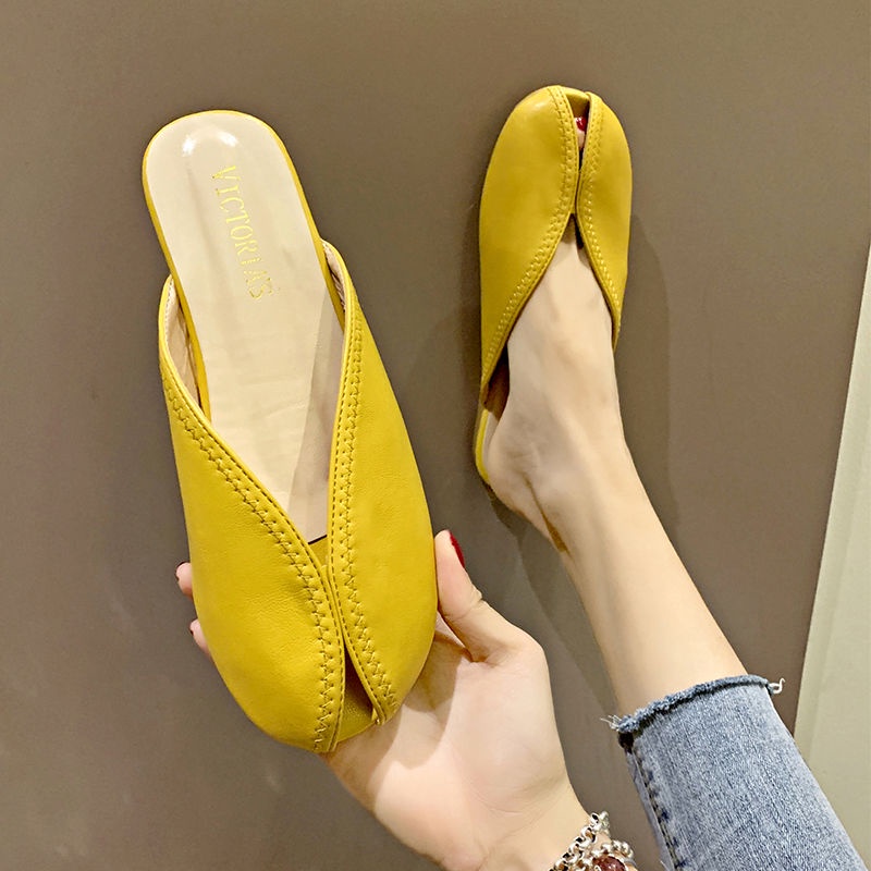 Dép Bít Mũi Đế Bằng Thời Trang Mùa Hè 2021 Dễ Phối Đồ Cho Nữ