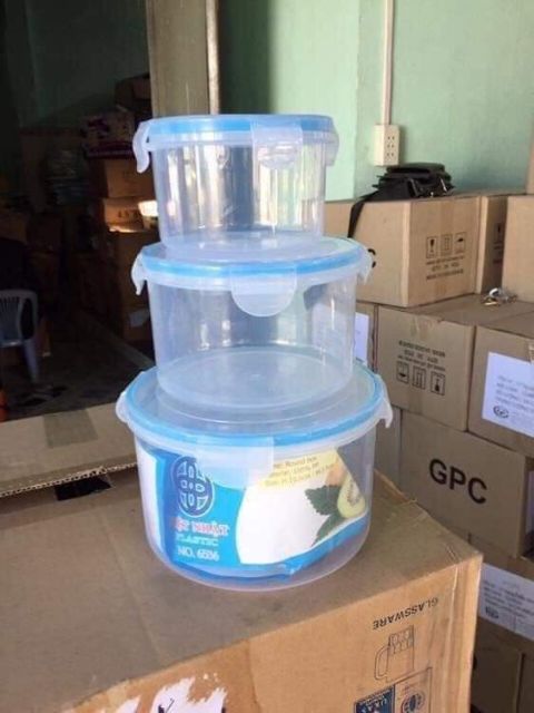 Bộ 3 hộp nhựa đựng thực phẩm của công ty Việt Nhật
