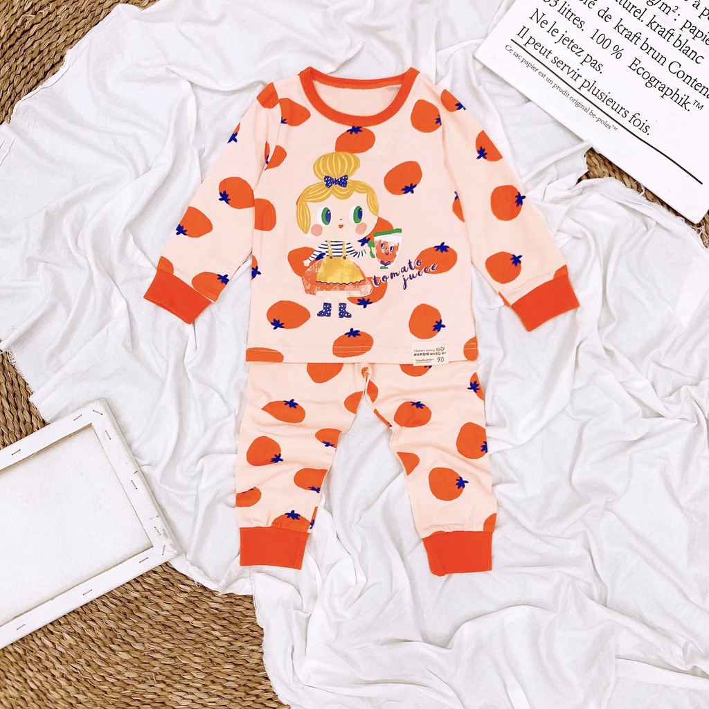 Bộ dài tay cho bé trai và bé gái chất cotton co giãn mặc thu đông FQ 2021