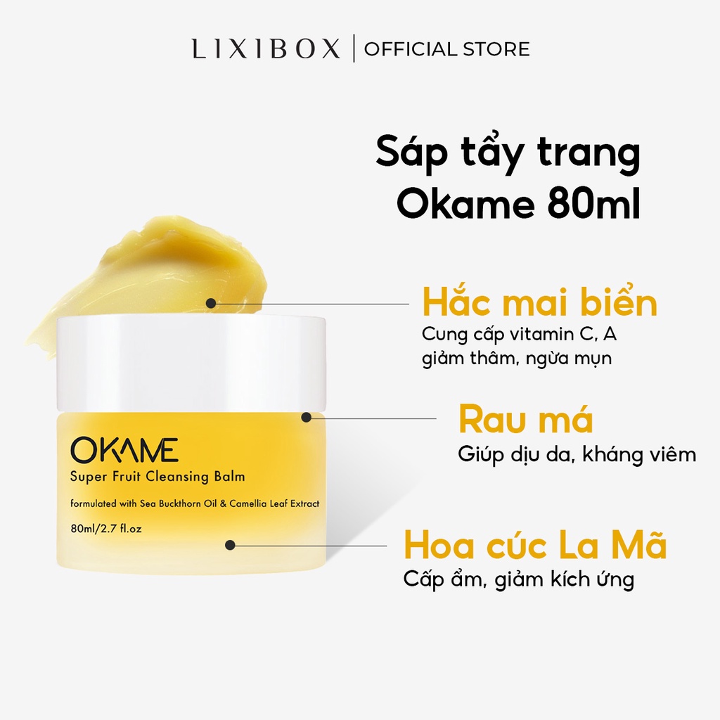 [HB Gift] Sáp Tẩy Trang fullsize cho da nhạy cảm và mẹ bầu Okame Super Fruit Cleansing Balm - 80ml