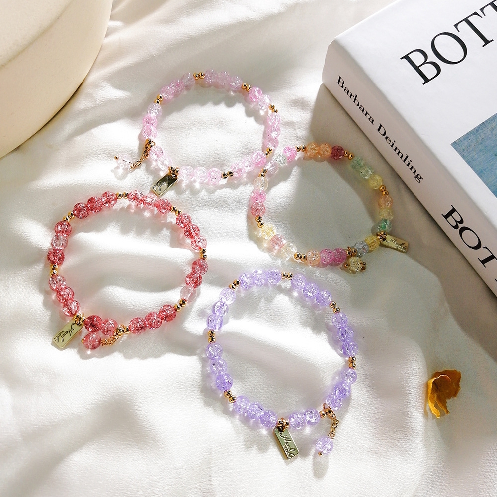 Vòng tay chuỗi hạt đá pha lê tự nhiên cao cấp theo phong cách hàn quốc | BigBuy360 - bigbuy360.vn