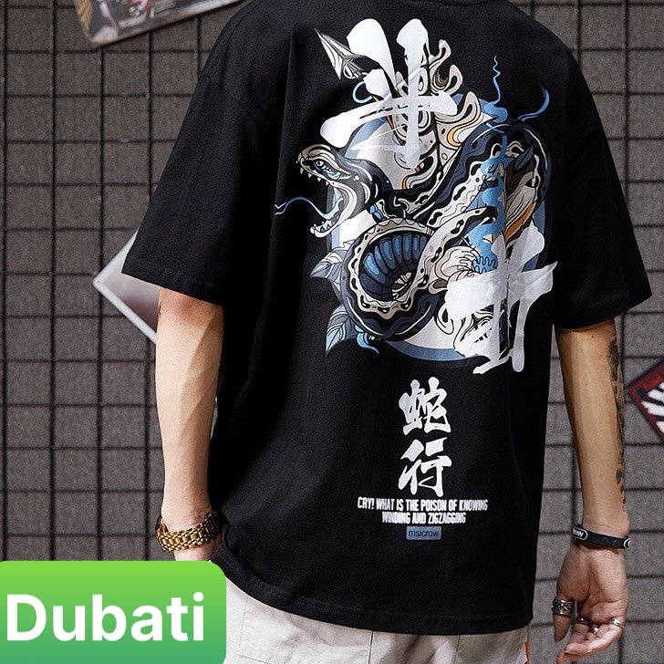 ÁO THUN NAM NỮ FROM RỘNG CON RẮN CHẤT VẢI COTTON MỊN- DUBATI FASHION