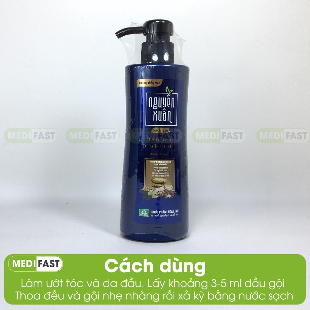 Dầu gội Nguyên xuân giảm gàu chai 250ml hết ngứa do gầu, ngăn ngừa tóc gãy rụng, khô xơ thành phần hà thủ ô thảo dược