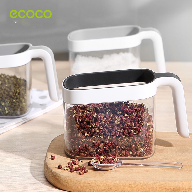 Kệ gia vị kèm thìa ECOCO cao cấp 2 ngăn và 3 ngăn không cần khoan tường