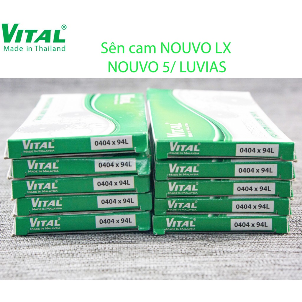 Sên cam NOUVO LX/ NOUVO 5/ LUVIAS dài 94 mắc 0404 (0423) - Xích cam xe máy VITAL chính hãng nhập khẩu Malaysia