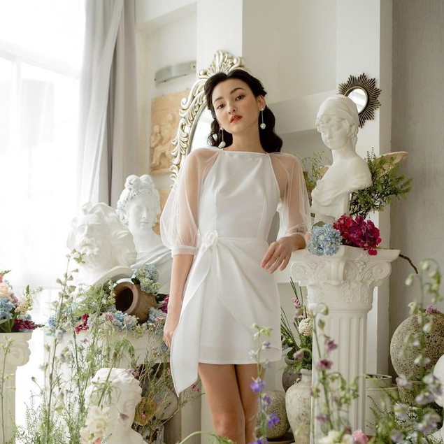 ĐẦM VẮT TÀ TAY LỬNG PHỐI LƯỚI - D1231 | BigBuy360 - bigbuy360.vn