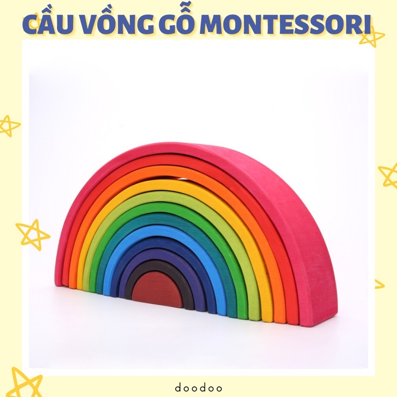 Đồ chơi giáo dục Cầu vồng gỗ Montessori cho bé