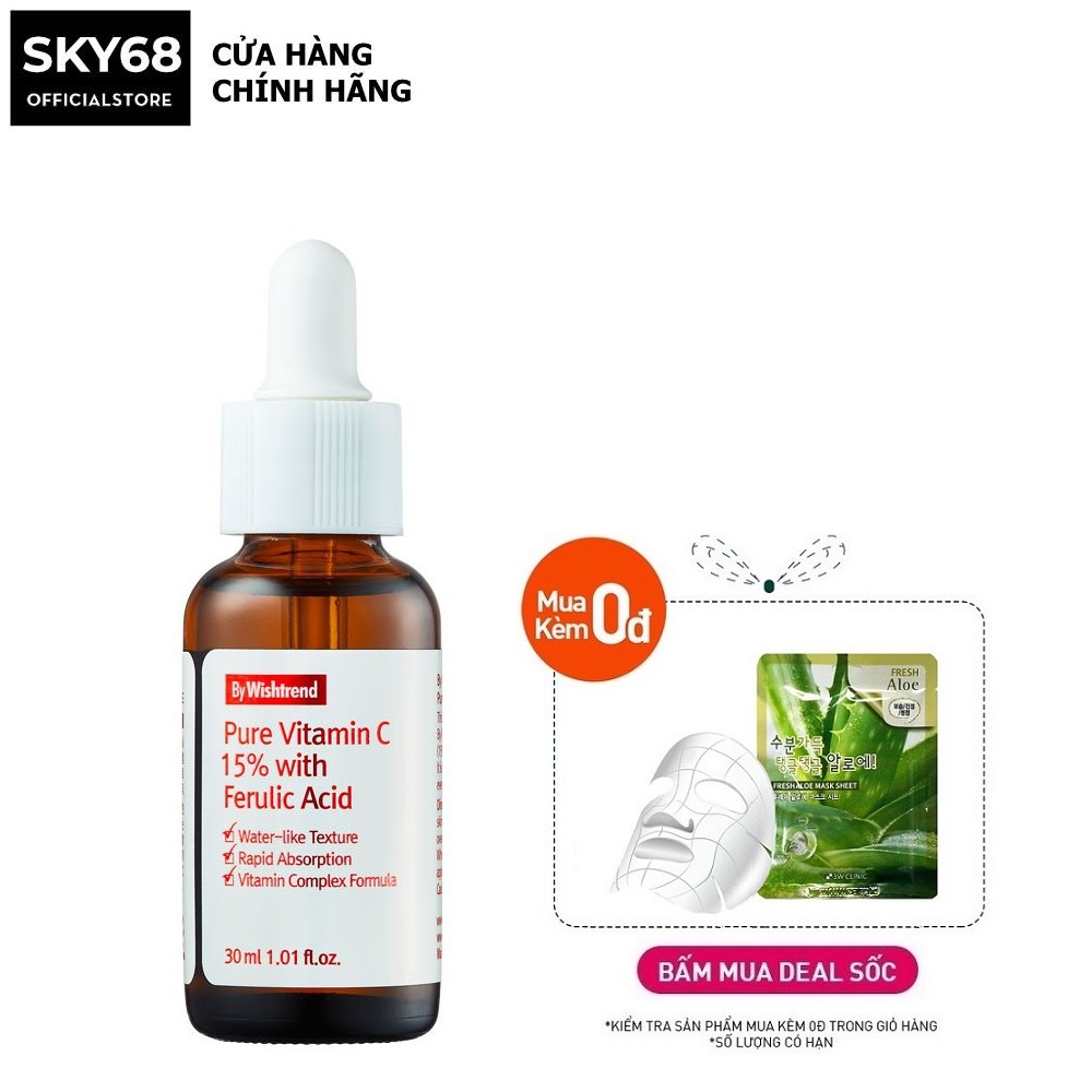 Tinh Chất Dưỡng Sáng Da By Wishtrend Pure Vitamin C 15% With Ferulic Acid 30ml