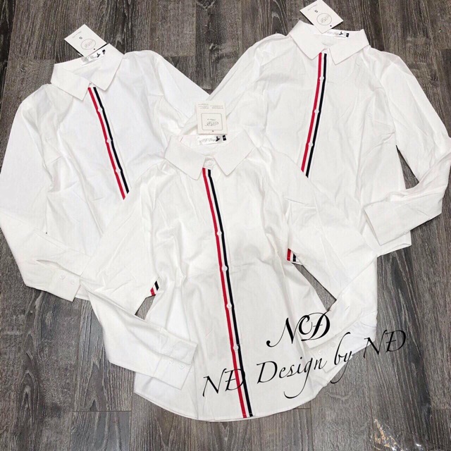 Áo sơ mi nữ viền đỏ (ảnh thật ) | BigBuy360 - bigbuy360.vn