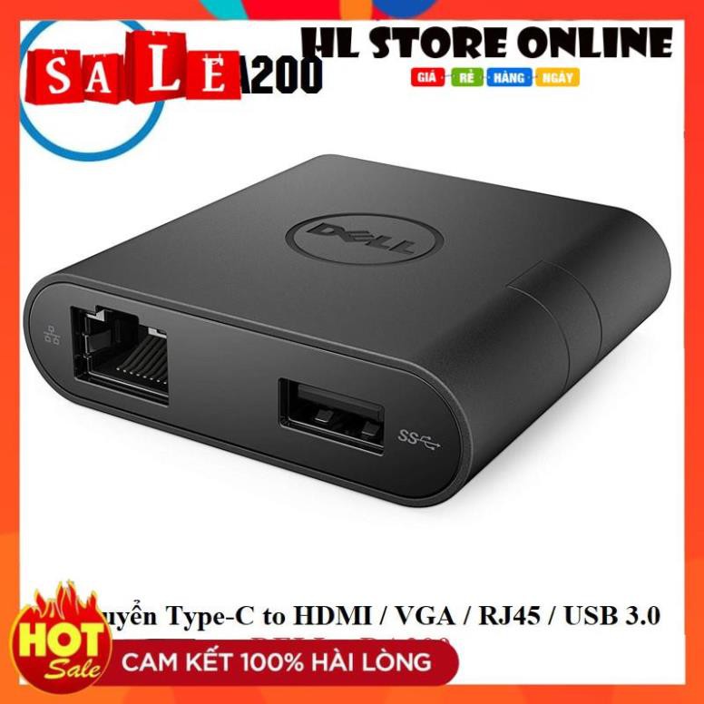 💖 Bộ Chuyển Đổi Dell DA200 USB Type-C 1 Ra 4 Cao Cấp