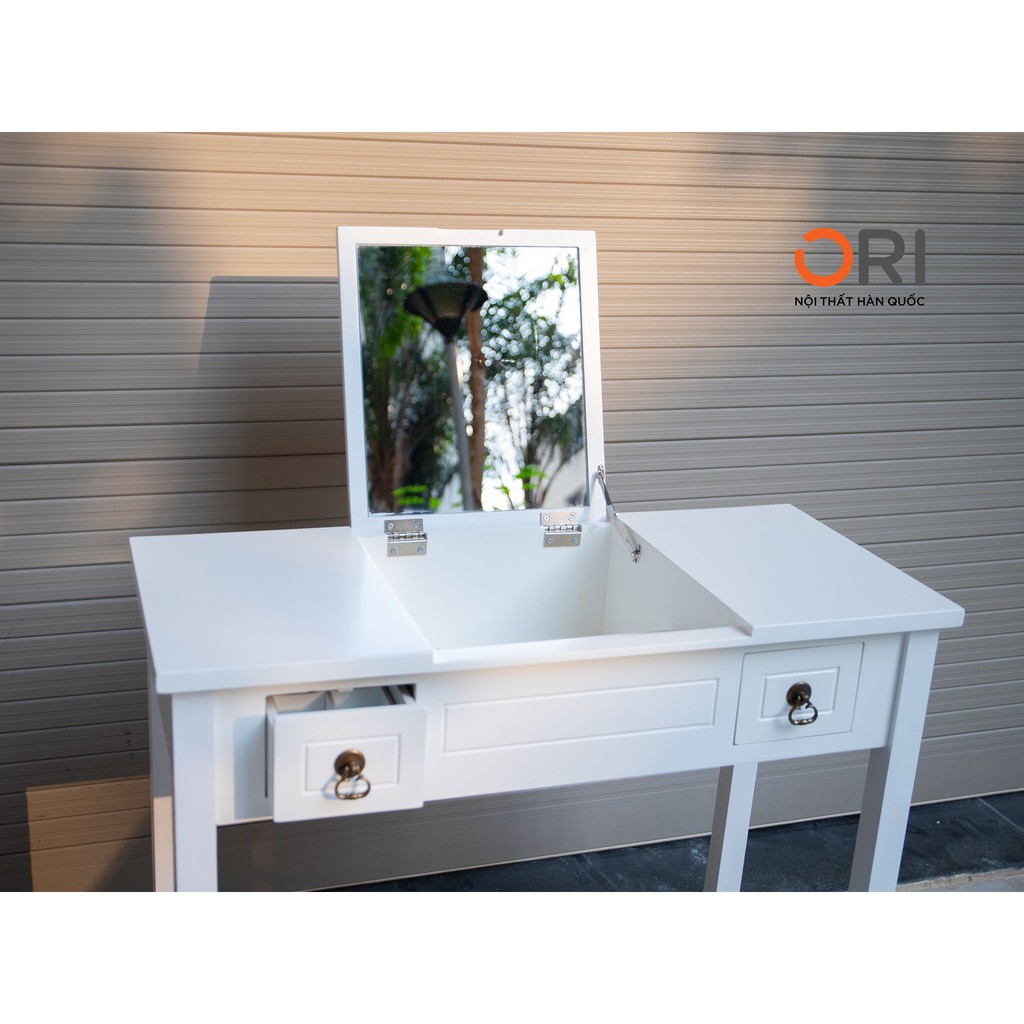 BỘ BÀN TRANG ĐIỂM 3 NGĂN MÀU TRẮNG - DRESSING TABLE WHITE