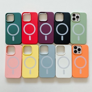 Ốp Điện Thoại TPU Silicone Màu Trơn Mẫu Mới Từ Tính Cho Iphone 13 Pro Max IPhone12