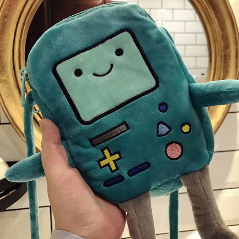 Túi Đeo Chéo Đựng Điện Thoại Hình Finn Jake Nhồi Bông Đáng Yêu