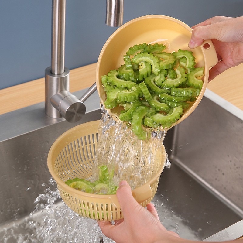 Bộ Rổ Nhựa 6 Món - Sét Rổ Chậu 6 Chi Tiết Xếp Gọn Gàng - Tiện Dụng