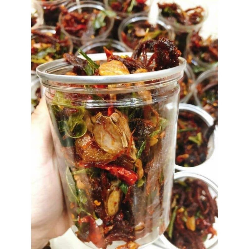 Khô Bò Hồng Ngự Đập Tỏi Lá Chanh Loại 1 - Lon 300Gram