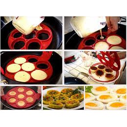 [Mã INCU1708 hoàn 15K xu đơn 50K] KHUÔN LÀM BÁNH PANCAKES SILICON CAO CẤP KHÔNG CẦN LÒ NƯỚNG