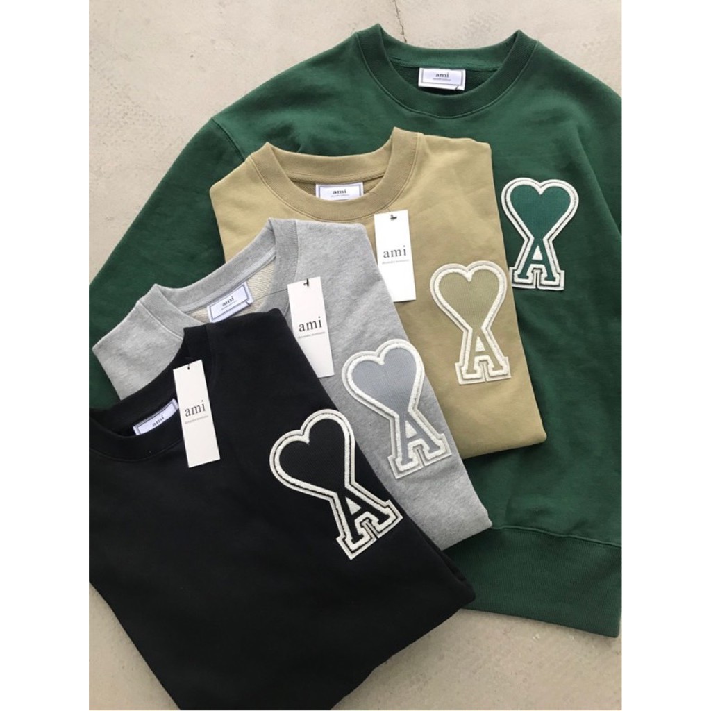 Áo nỉ dài tay Amj de coeur patch sweatshirt fw20