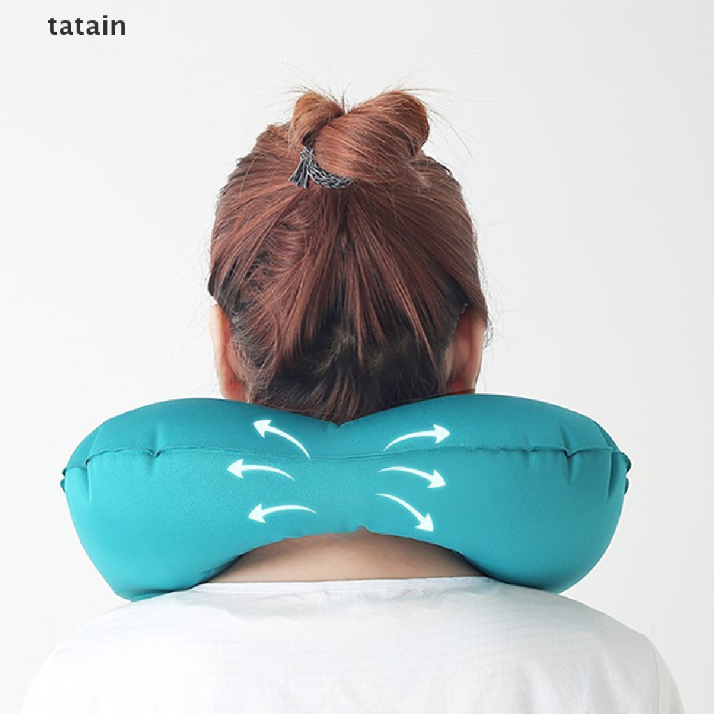 [TAT] U-Shape Travel Pillow Air Inflatable Pillows Folding Press Type Neck Cushion CVX