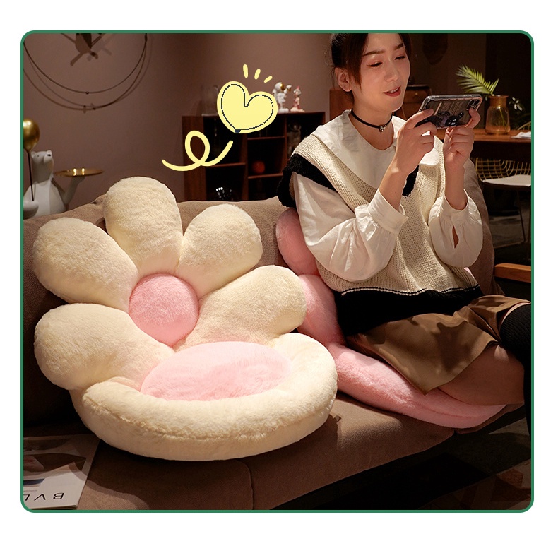 Order | Đệm ghế tựa lưng hình hoa cúc chất lông mịn cho dân văn phòng, sinh viên