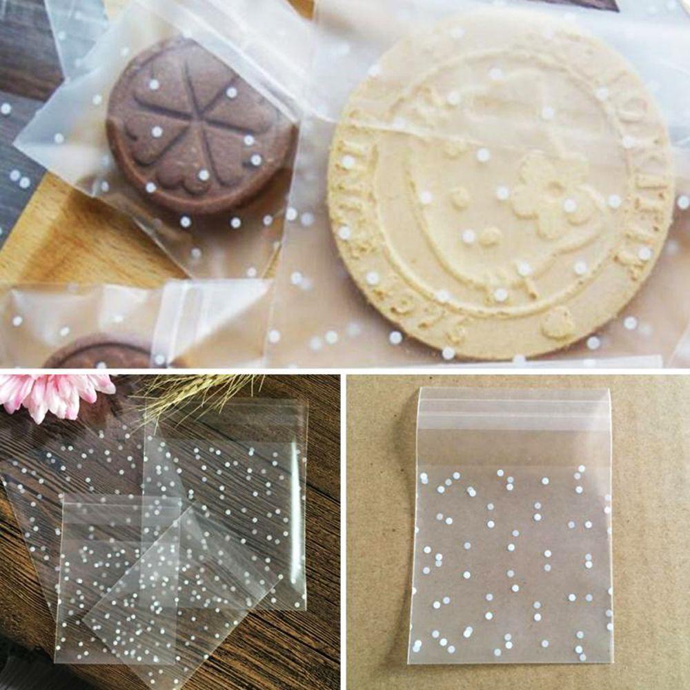 Set 100 Túi Nhựa Đựng Bánh Kẹo Họa Tiết Chấm Bi