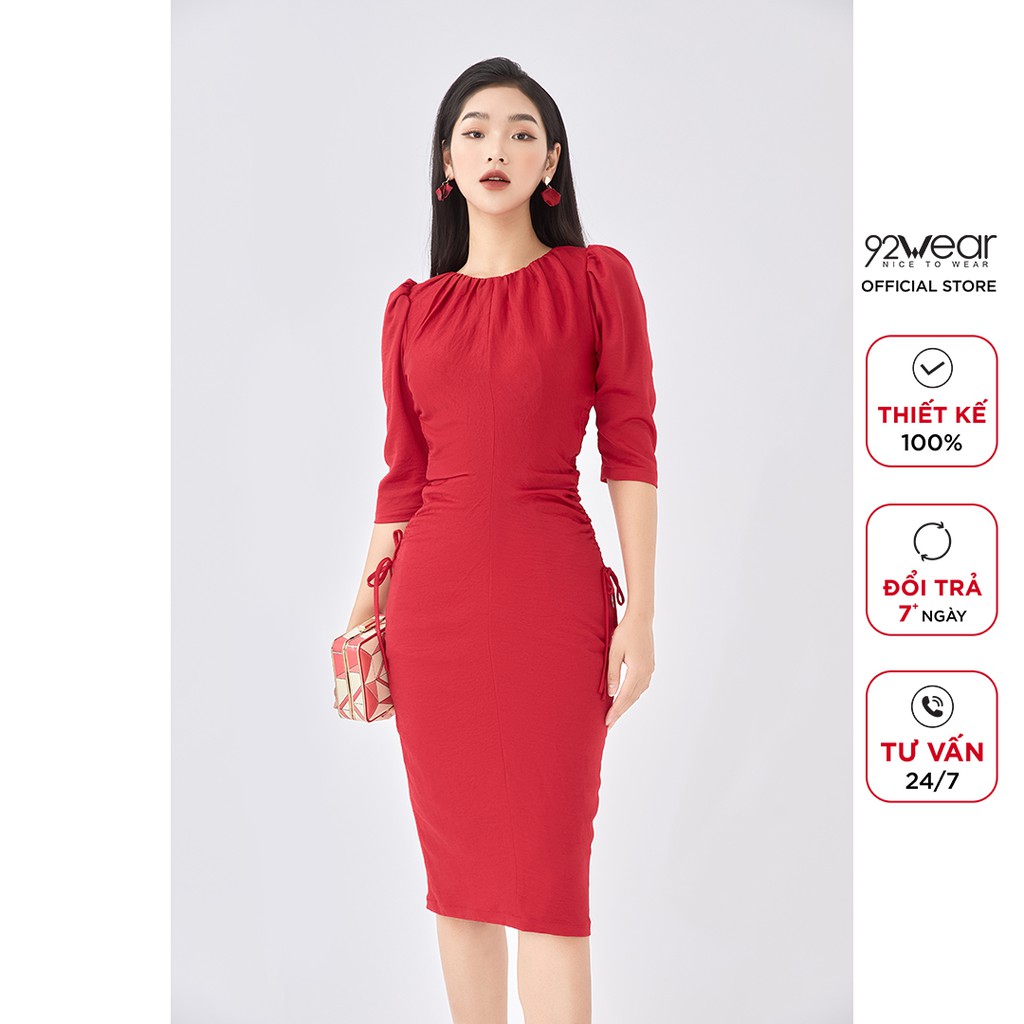 Đầm ôm 92WEAR thiết kế body nhún sườn gợi cảm tôn dáng DEA1704